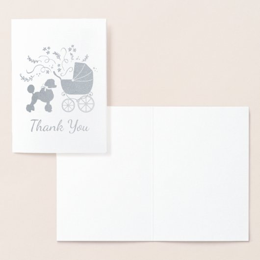 Poodle Dog Baby Dusche Welpe Gray Geschlecht Neutr Folienkarte (Anzeige)