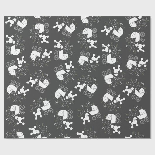 Poodle Dog Baby Dusche Welpe Gray Geschlecht Neutr Geschenkpapier (Flach)