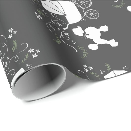 Poodle Dog Baby Dusche Welpe Gray Geschlecht Neutr Geschenkpapier (Rolleneckpunkt)