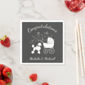 Poodle Dog Baby Dusche Welpe Gray Geschlecht Neutr Serviette (Beispiel)