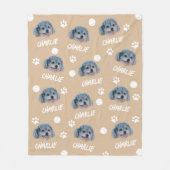 Poodle Dog, Camel Custom Foto and Name, Pet Fleecedecke (Vorderseite)