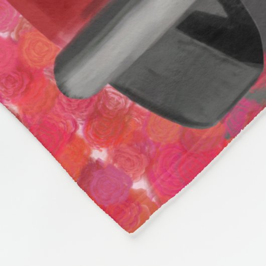 Poodle Dog Car mit Herzvalentiner Fleecedecke (Ecke)