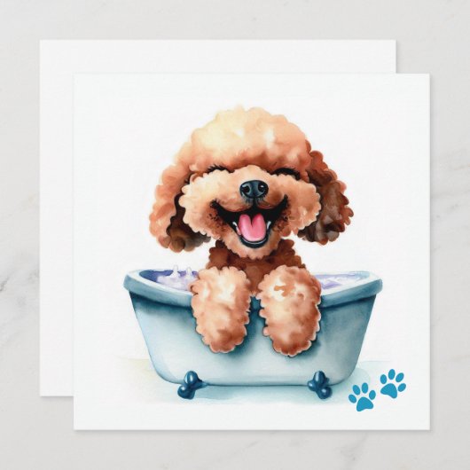Poodle Dog Card (Vorne/Hinten)