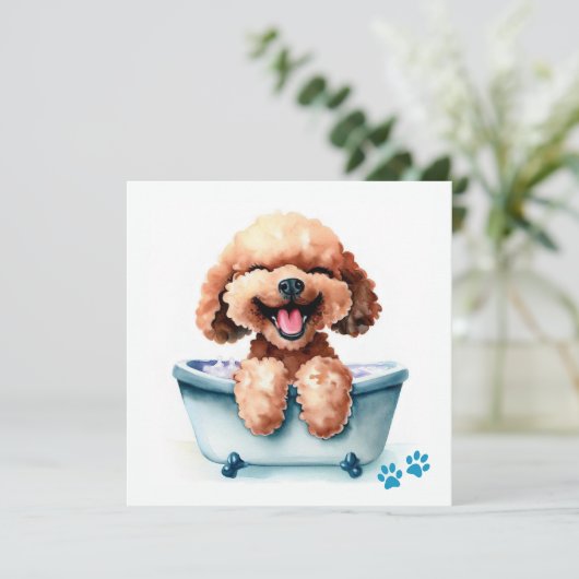 Poodle Dog Card (Stehend Vorderseite)