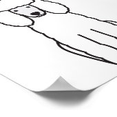 Poodle Dog Cartoon Poster (Ecke)