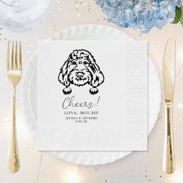 Poodle Dog Cheers Custom Dog Wedding Napkins Serviette