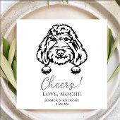 Poodle Dog Cheers Custom Dog Wedding Napkins Serviette