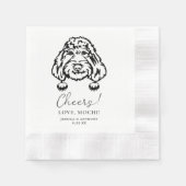 Poodle Dog Cheers Custom Dog Wedding Napkins Serviette (Vorderseite)