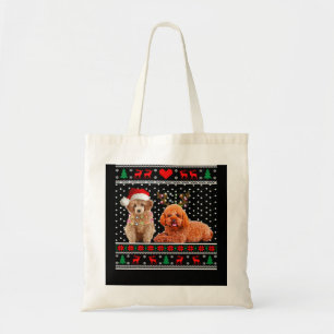 Poodle Dog Christmas Dog Light Ugly Sweater 30 Tragetasche
