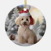 Poodle Dog Christmas Keepake Keramik Ornament (Vorne)