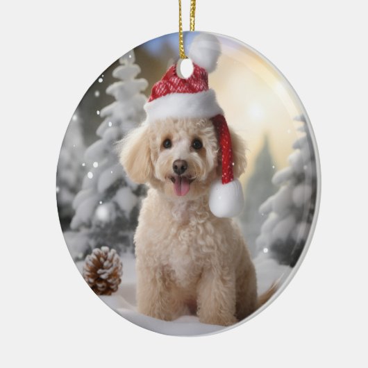 Poodle Dog Christmas Keepake Keramik Ornament (Links)
