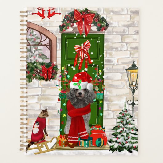 Poodle Dog Christmas Planer (Vorderseite)