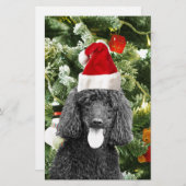 Poodle Dog Christmas Tree Snowman Red Weihnachtsma Briefpapier (Vorne/Hinten)