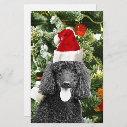 Poodle Dog Christmas Tree Snowman Red Weihnachtsma Briefpapier (Vorne/Hinten)