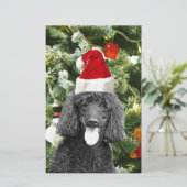 Poodle Dog Christmas Tree Snowman Red Weihnachtsma Briefpapier (Stehend Vorderseite)
