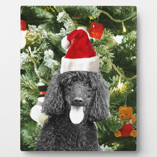 Poodle Dog Christmas Tree Snowman Red Weihnachtsma Fotoplatte (Vorderseite)