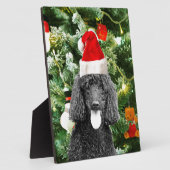 Poodle Dog Christmas Tree Snowman Red Weihnachtsma Fotoplatte (Seite)