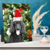 Poodle Dog Christmas Tree Snowman Red Weihnachtsma Fotoplatte (Seite)
