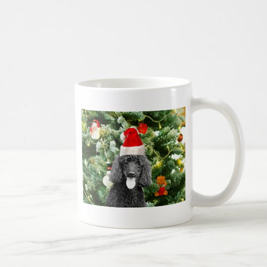 Poodle Dog Christmas Tree Snowman Red Weihnachtsma Kaffeetasse (Rechts)