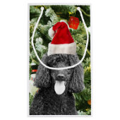 Poodle Dog Christmas Tree Snowman Red Weihnachtsma Kleine Geschenktüte (Rückseite)