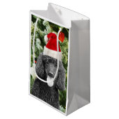 Poodle Dog Christmas Tree Snowman Red Weihnachtsma Kleine Geschenktüte (Vorderseite Schrägansicht)