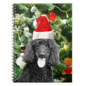 Poodle Dog Christmas Tree Snowman Red Weihnachtsma Notizblock (Vorderseite)