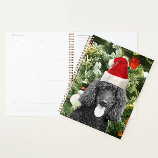 Poodle Dog Christmas Tree Snowman Red Weihnachtsma Planer (Anzeige)