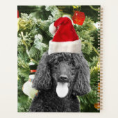 Poodle Dog Christmas Tree Snowman Red Weihnachtsma Planer (Rückseite)