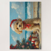 Poodle Dog Christmas Vintag Beach Puzzle (Vertikal)