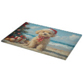 Poodle Dog Christmas Vintag Beach Schneidebrett (Ecke)