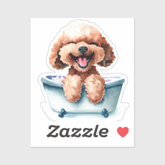 Poodle Dog Contour Cut Vinyl Aufkleber (Blatt)