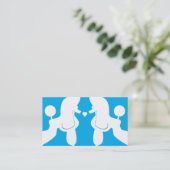 Poodle Dog Couple Visitenkarte (Stehend Vorderseite)