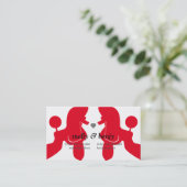 Poodle Dog Couple Visitenkarte (Stehend Vorderseite)
