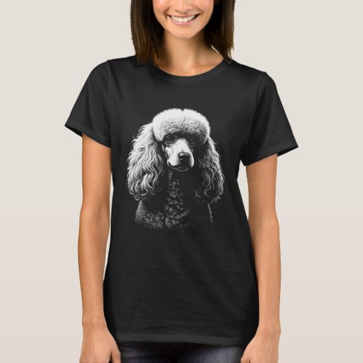 Poodle Dog Dark Art Women’s Black Tee (Vorderseite)
