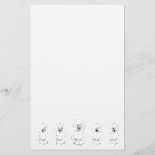 Poodle Dog Design Briefpapier (Vorderseite)