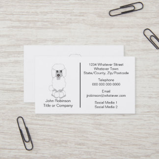 Poodle Dog Design Dog Groomor Visitenkarte