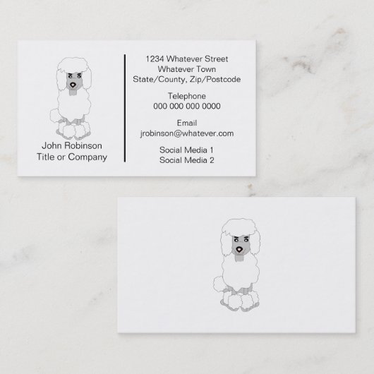 Poodle Dog Design Dog Groomor Visitenkarte (Vorne/Hinten)