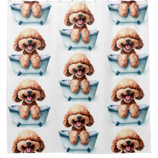 Poodle Dog Duschvorhang (Vorderseite)