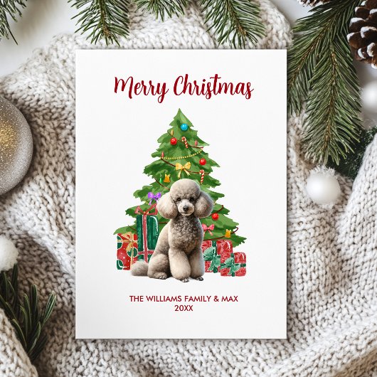 Poodle Dog Familie Weihnachten