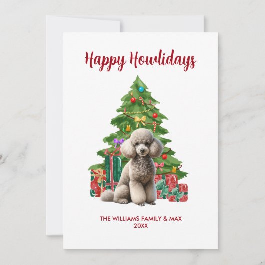 Poodle Dog Familie Weihnachten (Vorderseite)