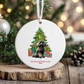 Poodle Dog Familie Weihnachten Keramik Ornament