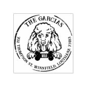 Poodle Dog Family Rücksendeadresse Gummistempel (Prägung)