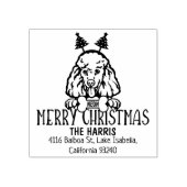 Poodle Dog Frohe Weihnachts-Rücksendeadresse Gummistempel (Prägung)