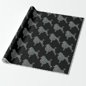 Poodle Dog Gelb & Blau Grid Geschenkpapier (Ungerollt)