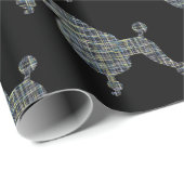 Poodle Dog Gelb & Blau Grid Geschenkpapier (Rolleneckpunkt)