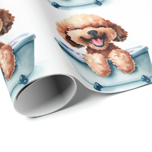 Poodle Dog Geschenkpapier (Rolleneckpunkt)