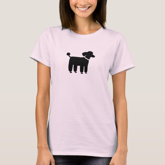 Poodle Dog Graphic (schwarz) T-Shirt (Vorderseite)