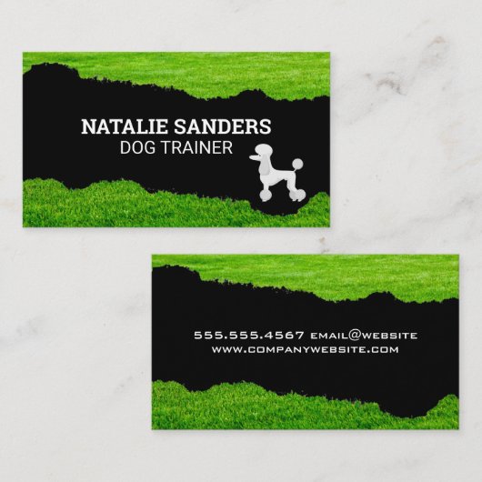 Poodle Dog | Grasknoteneffekt Visitenkarte (Vorne/Hinten)