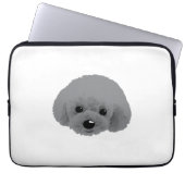 Poodle dog (grau) laptopschutzhülle (Vorderseite)