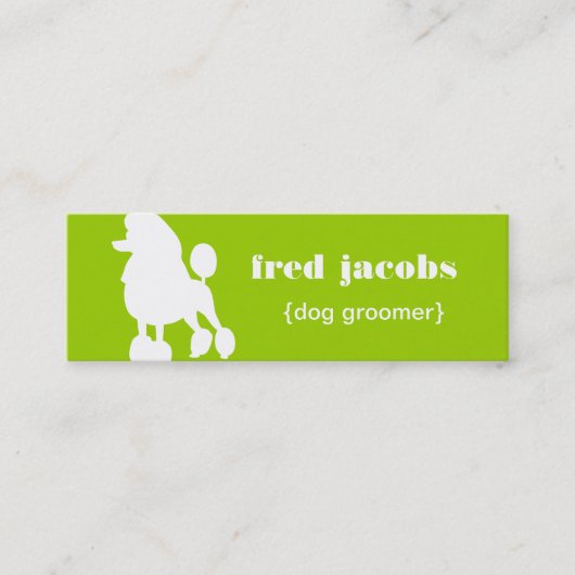 Poodle Dog Groomer Business Card Mini Visitenkarte (Vorderseite)